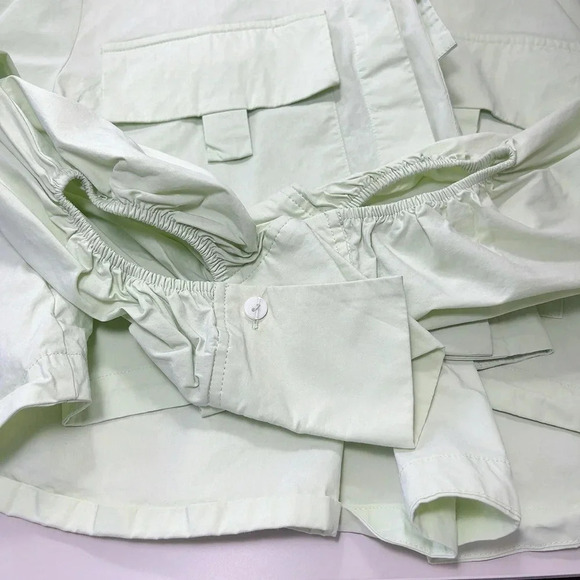 ZARA | POPLIN GREEN SHIRT JACKET - Picture 12 of 12